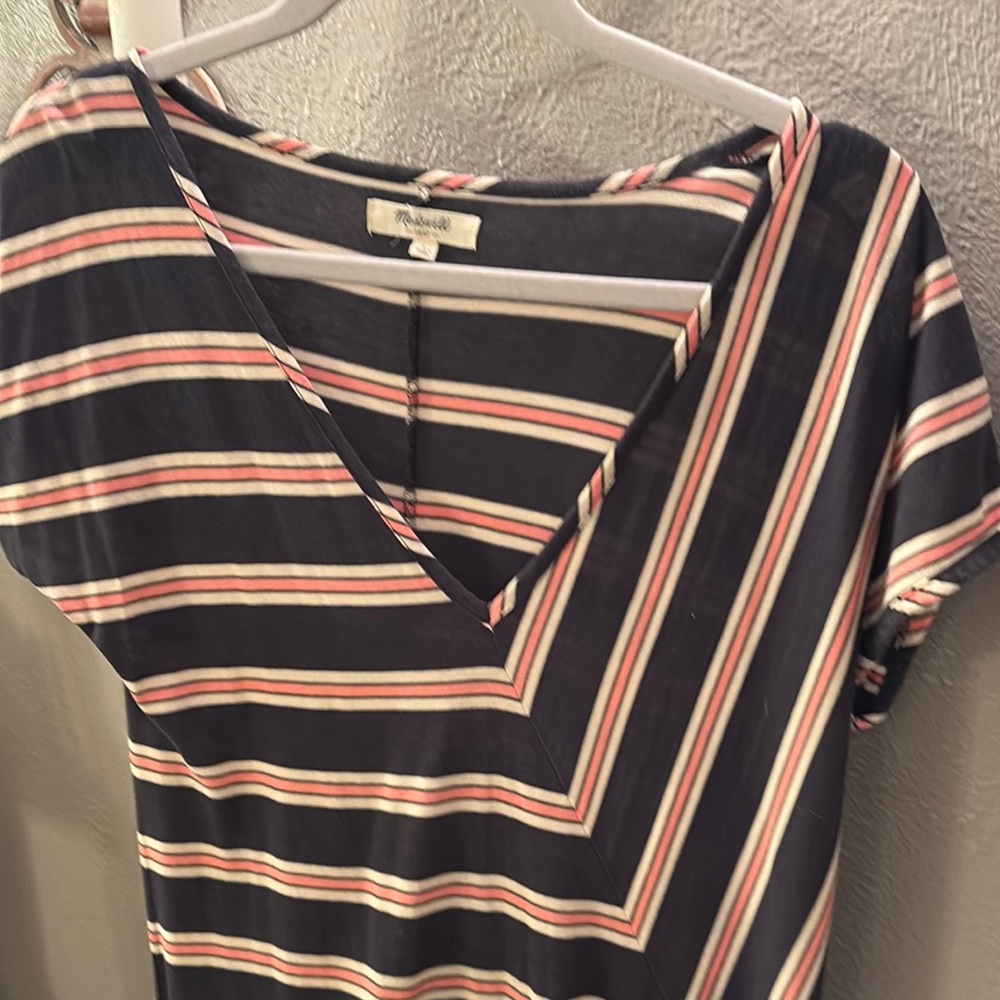 Striped V-Neck made well dress